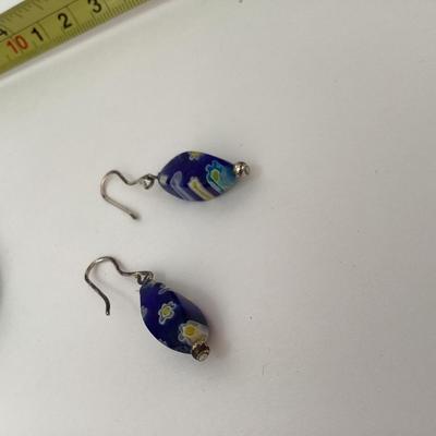 Fossil women’s wrist watch and blue floral earrings