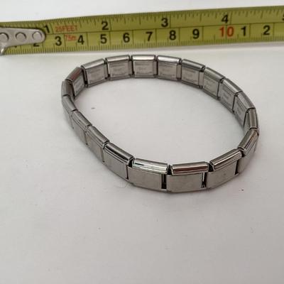 Friends stainless steel stretch Italian charm bracelet