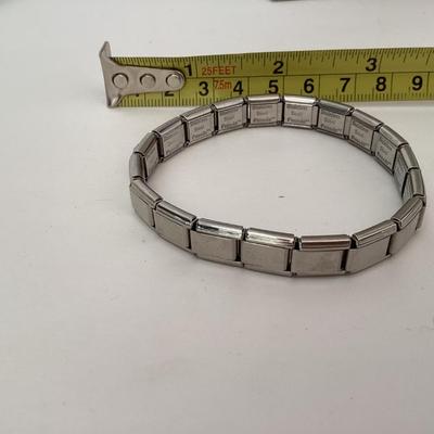 Friends stainless steel stretch Italian charm bracelet