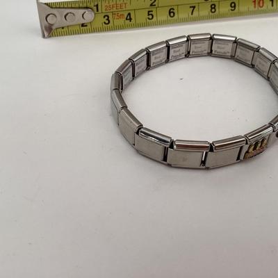 Friends stainless steel stretch Italian charm bracelet