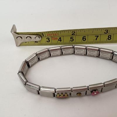 Friends stainless steel stretch Italian charm bracelet