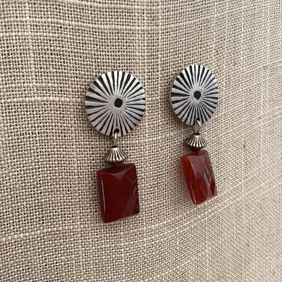 Alice Seely earrings orange and silver tone earrings