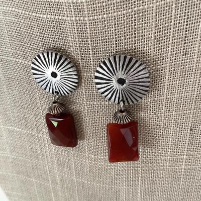 Alice Seely earrings orange and silver tone earrings