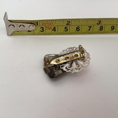 Oklahoma state seal angel brooch pin
