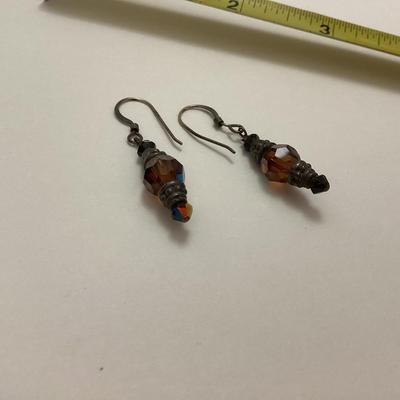 Black and brown bead earrings