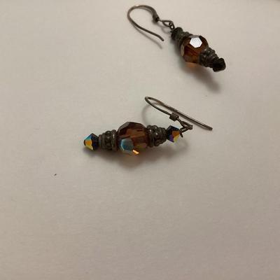 Black and brown bead earrings