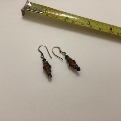 Black and brown bead earrings