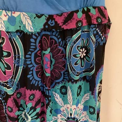 Belle Du jour Blue flower spaghetti strap dress L