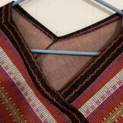 Colorful poncho 27" long