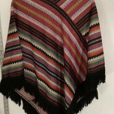 Colorful poncho 27" long