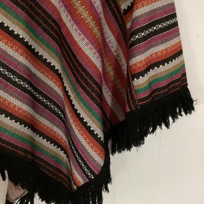 Colorful poncho 27" long