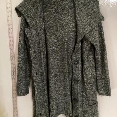 JMS XL grey sweater cardigan w/collar