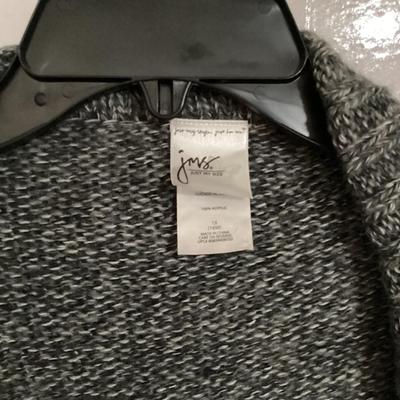 JMS XL grey sweater cardigan w/collar
