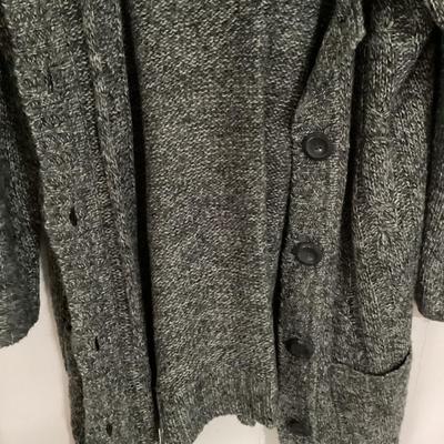 JMS XL grey sweater cardigan w/collar