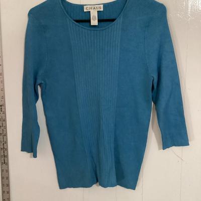 Chaus L women's casual blue long sleeve sweater