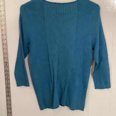 Chaus L women's casual blue long sleeve sweater