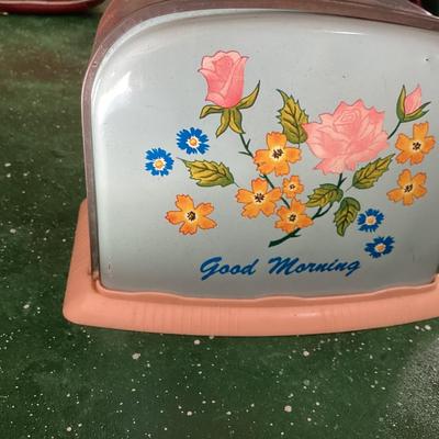 vintage toy toaster with flower detail