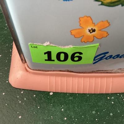vintage toy toaster with flower detail