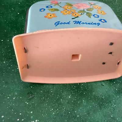 vintage toy toaster with flower detail