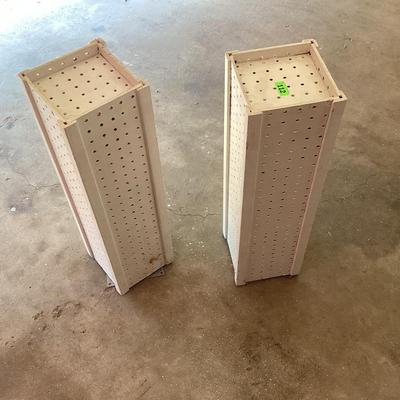 Peg board spinning displays