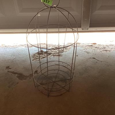 decorative metal bird cage with hanging hoop