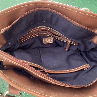 chaps blue flannel pattern handbag