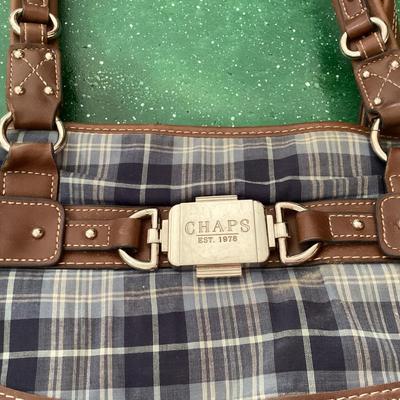 chaps blue flannel pattern handbag