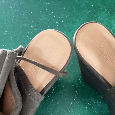 women's size 9 Charlotte rouse strappy tie wedge heels