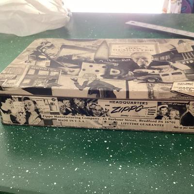 6.5" x 10" x 2" zippo metal box with lid