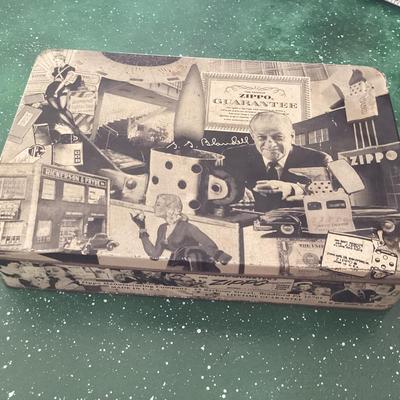 6.5" x 10" x 2" zippo metal box with lid