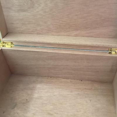 wooden keepsake box with hinged fitted lid