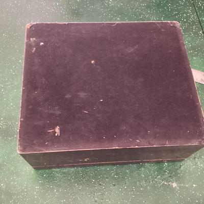 wooden keepsake box with hinged fitted lid