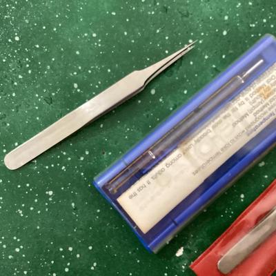 Tweezers, scissors, thermometers bundle