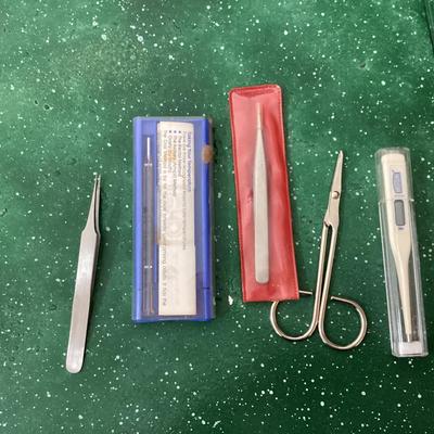 Tweezers, scissors, thermometers bundle