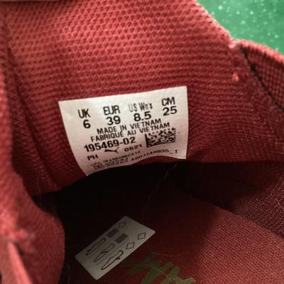 US women's size 8 puma dark red running shoes