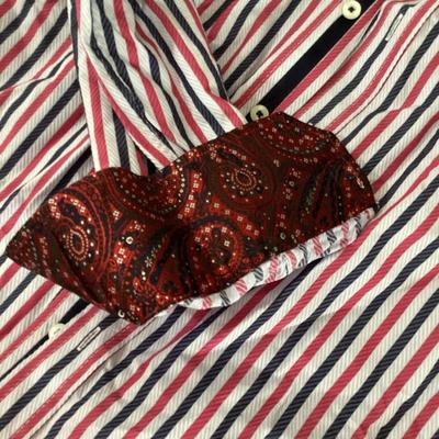 English laundry navy blue and red men's 15 1/2 34/35