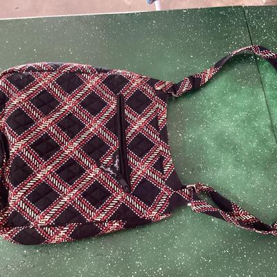 Black red and white vera Bradley bag 12x14 with adjustable strap