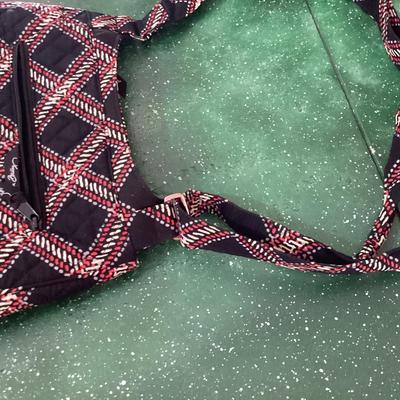 Black red and white vera Bradley bag 12x14 with adjustable strap