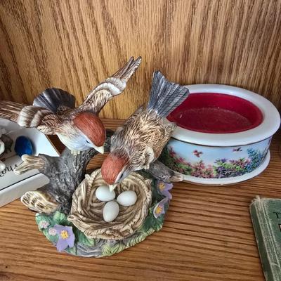 Vintage Bird figurine - barometer - vintage bird book - and more