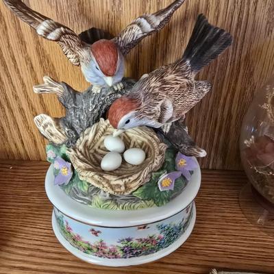 Vintage Bird figurine - barometer - vintage bird book - and more