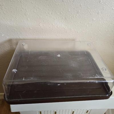 small lidded totes - and a small laundry or storage basket