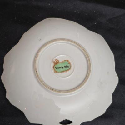 Framed wall art - porcelain flowers - faux flowers - vintage floral plate and more