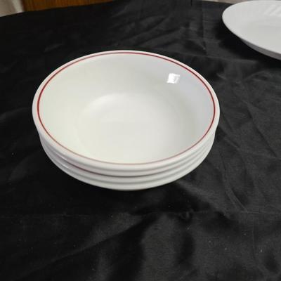 Correlle corning ware Burgundy rose dinnerware With Butterfly gold gravy boat