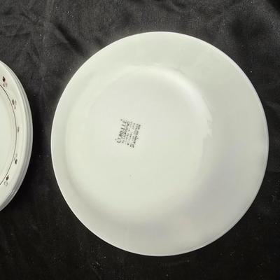 Correlle corning ware Burgundy rose dinnerware With Butterfly gold gravy boat