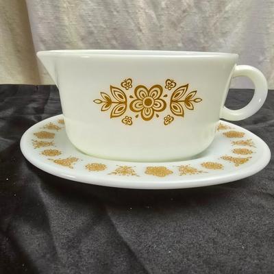 Correlle corning ware Burgundy rose dinnerware With Butterfly gold gravy boat
