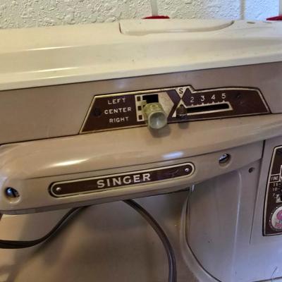 Singer Slant-o-Matic 503 special Sewing machine and Buttonholer and other accessories