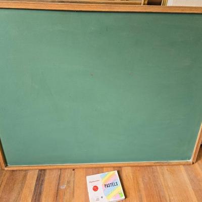 Vintage Chaulk Board with a box Pastels