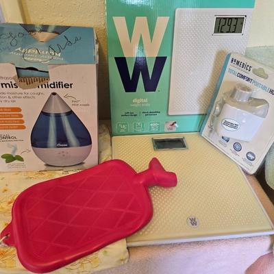 cool mist humidifier - heat/cold bladder bag - bathroom scale