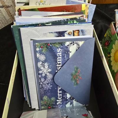 Variety of Greeting cards and storage boxes