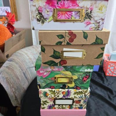 Variety of Greeting cards and storage boxes